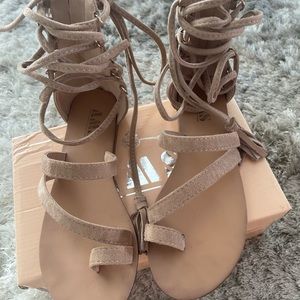 Cream gladiator style sandals